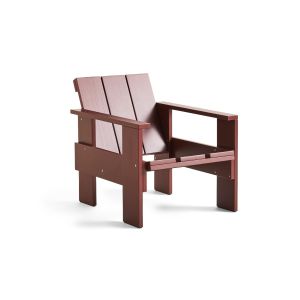 Crate Lounge Chair - Iron Red Lacquered Pinewood