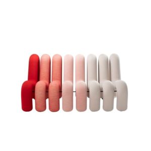 Extra Bold Sofa 18 Seating Tubes - PearlRed-EcruEcru-Red side