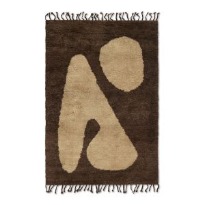 Abstract Rug Large - Brown/Off-white