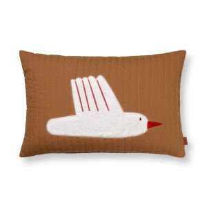 Bird Quilted Cushion Rectangular - Sugar Kelp