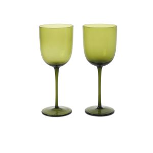 Host White Wine Glasses - Set of 2 - Moss Green