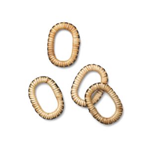 Weave Napkin Rings - Set of 4 - Natural/Black