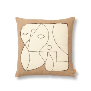 Figure Cushion - Dark Taupe/Off-white