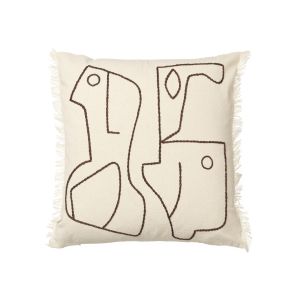 Figure Cushion - Off-white/Coffee