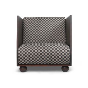Rum Lounge Chair Check - Dark Stained/Sand/Black