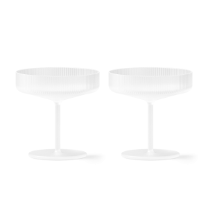 Ripple Champagne Saucers (Set of 2) - Frosted