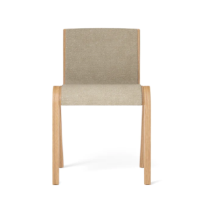 Ready Dining Chair Front Upholstered - Natural Oak Base/Upholstery(Boucle 02), Beige