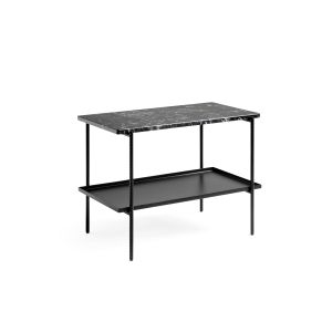 Rebar Side Table L75 x W44 xH55 - Soft Black Frame/Soft Black Tray/Black Marble Tabletop