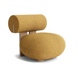 Hippo Lounge Chair - Barnum Boucle 5 (Mustard)/Natural Oak