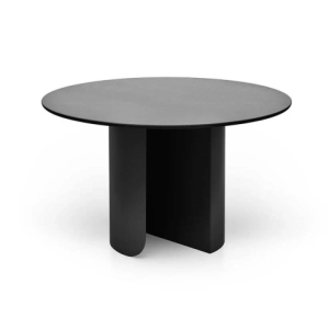 Plateau Dining Table Round - Black Steel Frame/Black Top