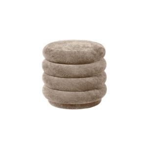 Pouf Round - Faded Velvet, Beige