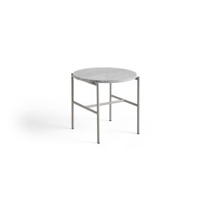 Rebar Side Table Ø45 x H40.5 - Fossil Grey Powder Coated Steel Frame/Grey Marble Tabletop