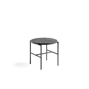 Rebar Side Table Soft Ø45 x H40.5 - Black Powder Coated Steel Frame/Black Marble Tabletop