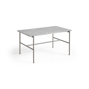 Rebar Coffee Table L80 x W49x H40.5 - Fossil Grey Steel Frame/Grey Marble Tabletop