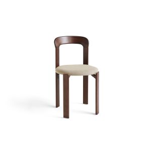 Rey Chair 4 Leg Base - Umber Brown Beech Seat Upholstery - Steelcut Trio-213