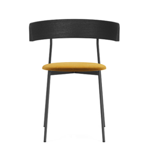 Friday Dining Chair with Arms - Black Wood /Upholstery (Royal Gold - 132)