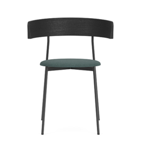 Friday Dining Chair with Arms - Black Wood/Upholstery (Soil Turqoise - 44)
