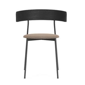 Friday Dining Chair With Arms - Black Wood/Upholstery (Silent Liver-10)