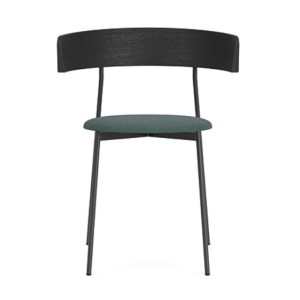 Friday Dining Chair with Arms - Black Wood/Upholstery (Royal Turquoise - 44)