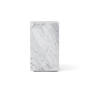 Plinth Tall Side Table - White Marble Carrara