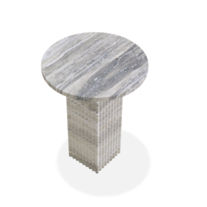Soho Side Table - Silver Travertine