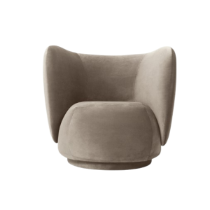 Rico Lounge Chair Swivel - Faded Velvet Beige