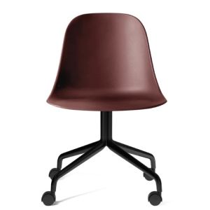 Harbour Side Dining Chair, Black Star Base w/Casters - Burned Red Plastic