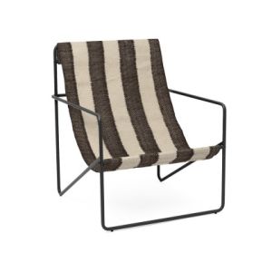 Desert Indoor/Outdoor Lounge Chair - Black/Off-white/Chocolate