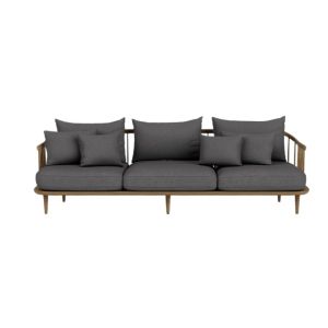 Fly Sofa SC12 3-seater Sofa - Smoked Oiled Oak/Hot Madison