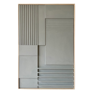 Relief In Oak Frame 73X113 SH:03:02 - Dusty Blue