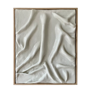 Clay Artwork In Oak Frame 40X50 SH:07:03-3 - White