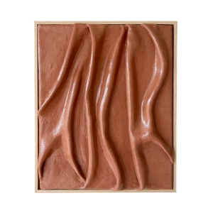 Clay Artwork In Oak Frame 40X50 SH:07:04-1 - Terracotta