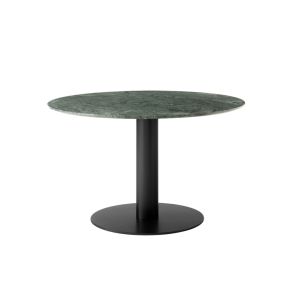 In Between Dining Table SK12 Ø120 - Matt black center base Marble Verde Guatemala