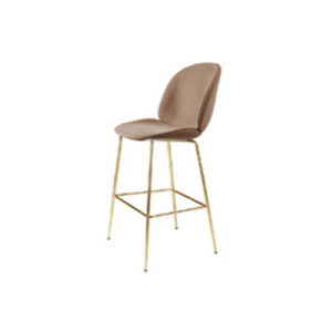 Beetle Bar Chair – Conic Base Brass/Upholstery (Basic, Leather Brandy)
