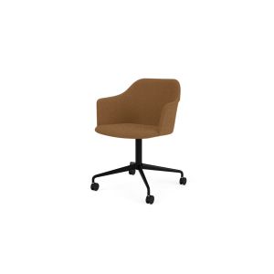 Rely HW50 Armchair Polished aluminium 4-star swivel base with Castors- Full Upholstery Kvadrat Vidar 0353