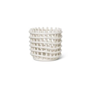 Ceramic Basket Small - Off-White