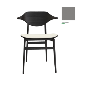 Bufala Dining Chair - Oak Black / Upholstery Leather Ultra Smoke