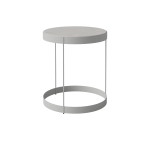 Drum Outdoor Side Table - Grey Concrete Grey Lacquered Steel