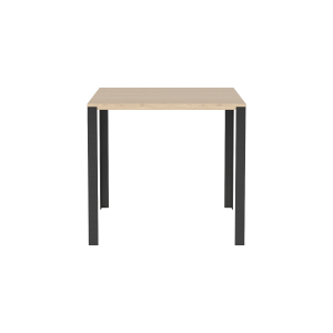 Links Table 80x80cm - White Pigmented Oiled Oak/Black Lacquered Steel