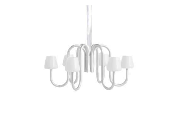 Apollo Chandelier 745 - White Opal Glass