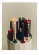 Column Candle-Large-Off-white, green bordeaux and silver