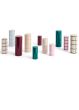 Column Candle-Large-Off-white, green bordeaux and silver