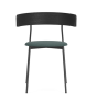 Friday Dining Chair with Arms - Black Wood/Upholstery (Soil Turqoise - 44)