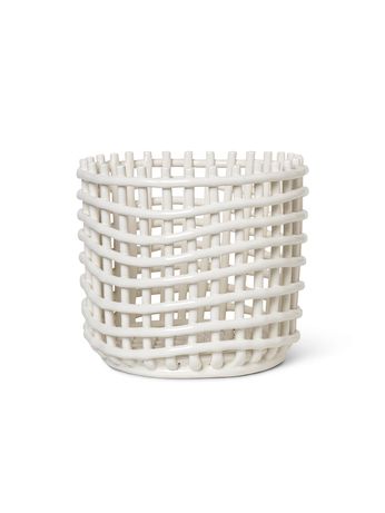 Ceramic Basket Large - Off-White