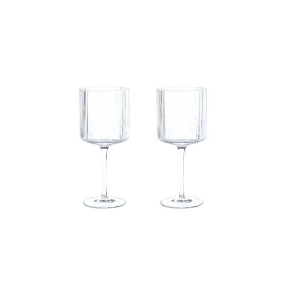 Ripple Red Wine Glasses - Set of 2 - Clear