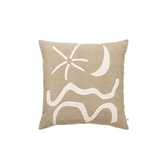 Kove Applique Cushion - Tan