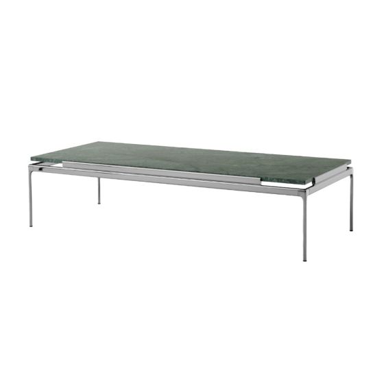 Sett Coffee Table LN12 - L140 - Dark Chrome Frame/Marble Verde Guatemala