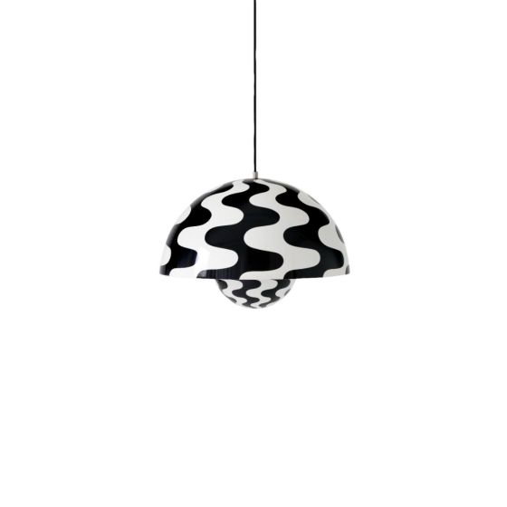 Flowerpot Pendant Lamp VP2  A 50 cm - Black & White pattern