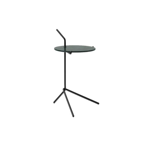 Halten Side Table SH9 L40 W32 H66 - Warm Black Base Marble/Verde Guatemala