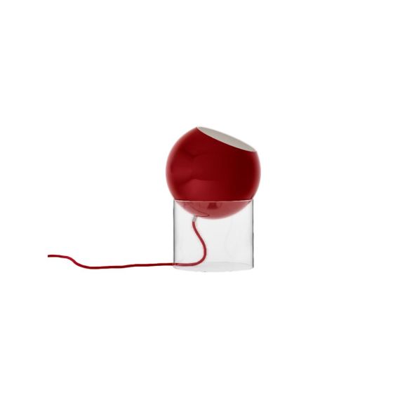 Topan Table Lamp VP13 - Clear Acrylic Base - Vermilion Red